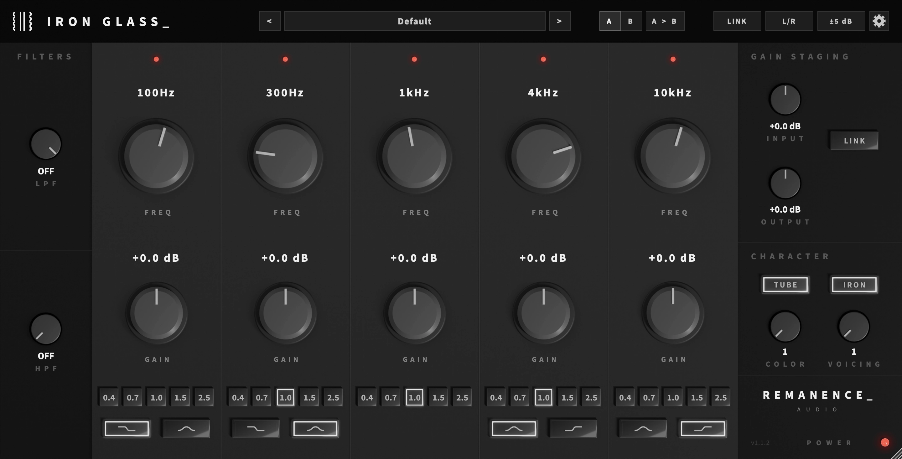 IRON GLASS_ character and gain-staging controls